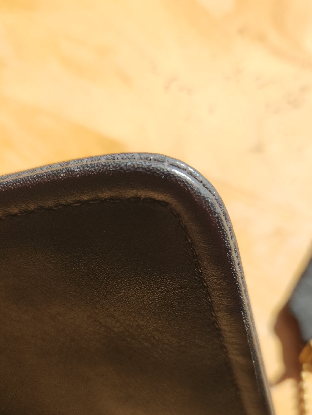 Vintage Coach Black Leather Skinny Cosmetic Pouch Bag - Picture 9 of 11
